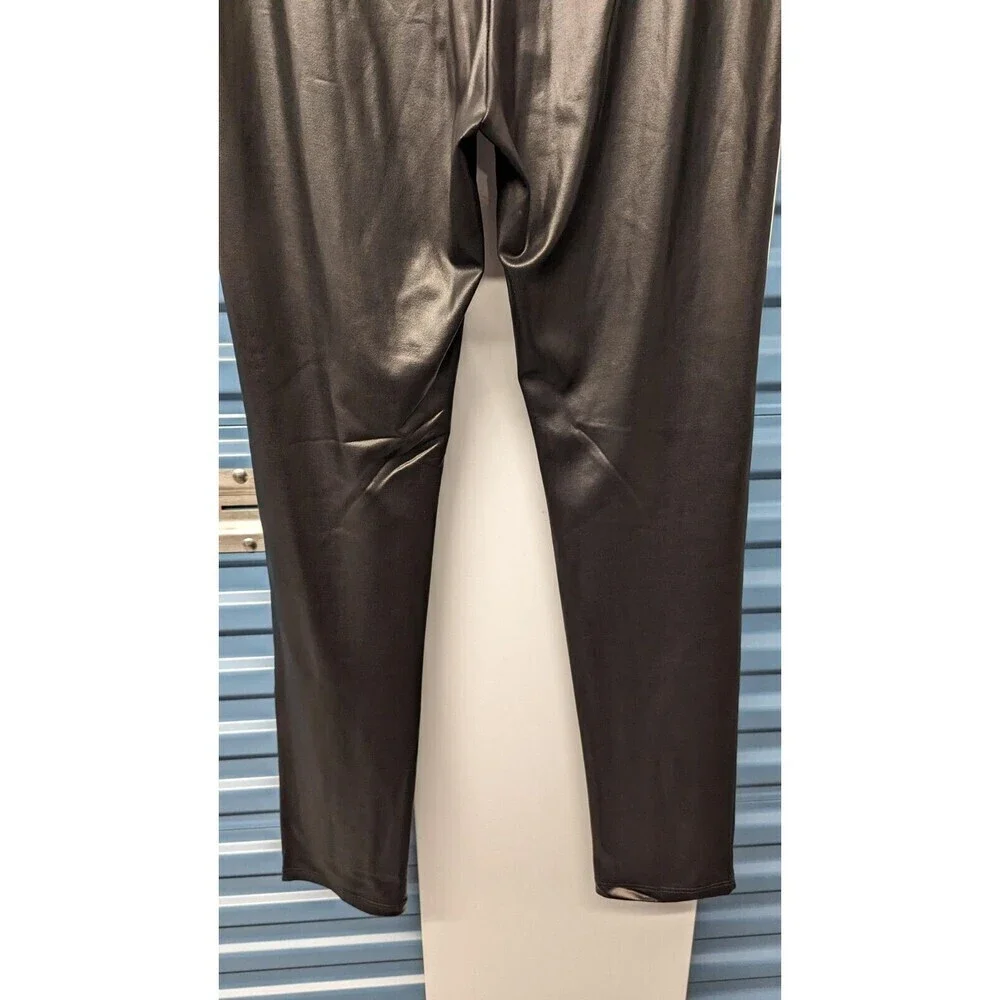 CLARA SUN WOO Medium Pants Faux Leather‎ Elastic Waist Slim Leg